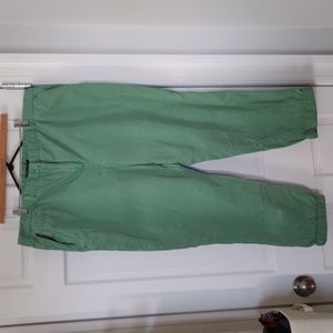 Distressed green chinos